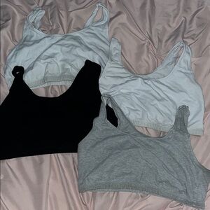 Fruit of the Loom Set of Four Sports Bras - Black, White, and Gray